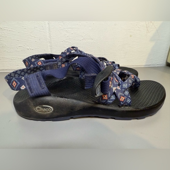 Chaco Black and Blue Sandals with Fabric Straps - Picture 3 of 5
